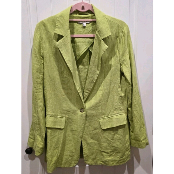 FREE PEOPLE Good Lookin' Minimalistic One Button Linen Blazer Size 6 - Picture 6 of 11